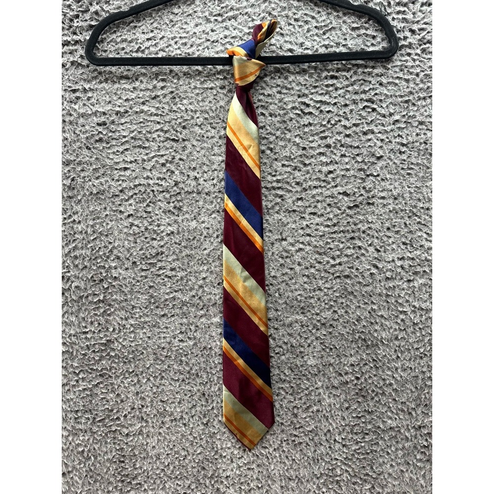 Vintage Yves Saint Laurent Striped White House & Hardy Silk Necktie Multicolor